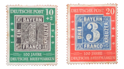 Alemania Reich Bizona 1949 Yvert 76 Y 77 Mint