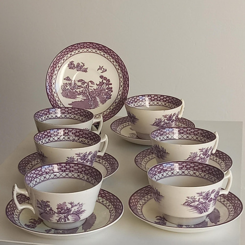 6 Tazas De Te Inglesas Willow Violeta Stanley Pottery & Co