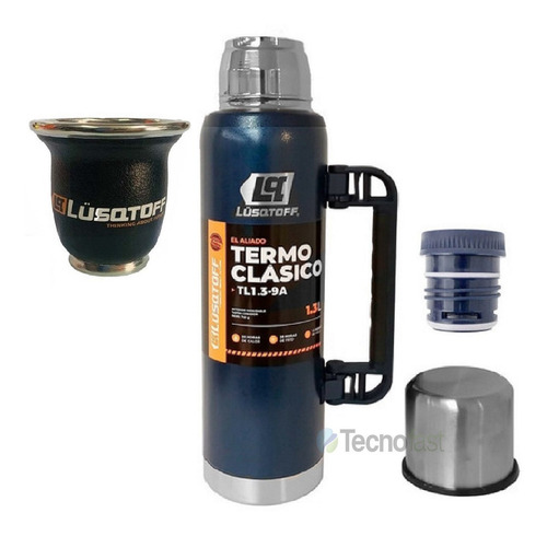 Termo 1.3 L Lusqtoff Acero Inoxidable Manija + Regalo Mate