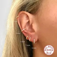 Plata 925 1 Par De Mujeres Aros Pequeños Aros Piercing De Ca