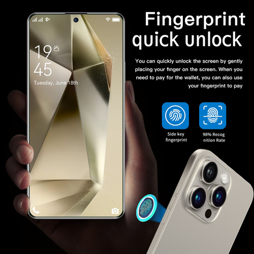 I16 Pro Max Dual Sim 12gb Ram+512gb Rom 2025 El Más Popular Teléfono Inteligente Android 14 Red 5g Wifi Y Bluetooth Más Barato Celular Negro