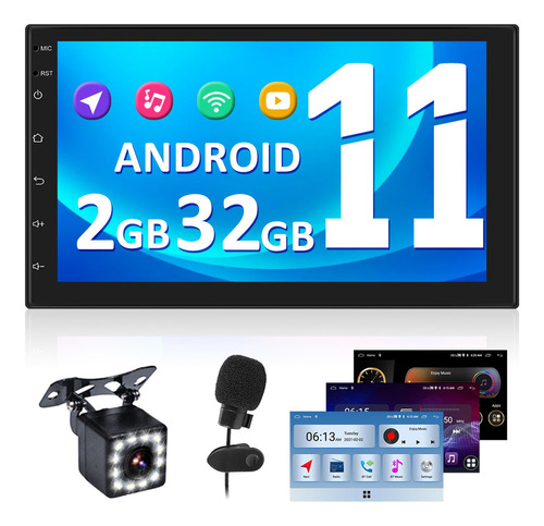 Autoestéreo De 7 In Con Radio/android 11.0/din Doble 2+32g