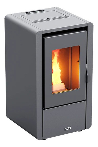 Estufa Pellet Petit 6 Kw 11 Kg Deposito Marca Khone Gris