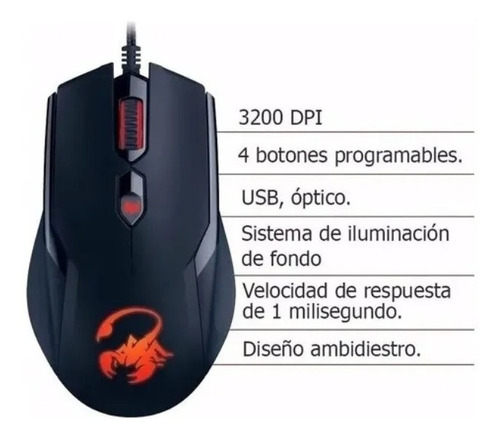Imagen 5 de 10 de Mouse Gamer Genius Gx Ammox Usb Gaming Pc/notebook