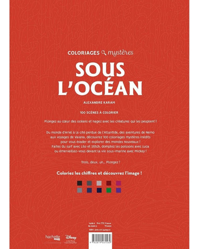 Livro De Colorir Mistérios Disney Sobre O Oceano Encadernado Gramatura 90