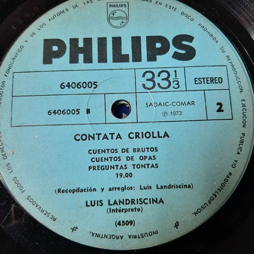 Sin Tapa Disco Luis Landriscina Contata Criolla F0