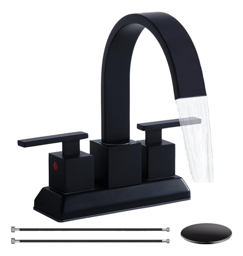 Ufaucet Grifo De Baño Negro Mate Negro De 4 Pulgadas, Jueg.