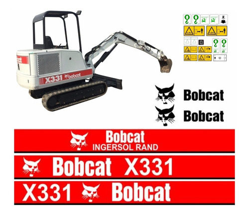 Kit Adesivo Compatível Com Mini Escavadeira Bobcat X331