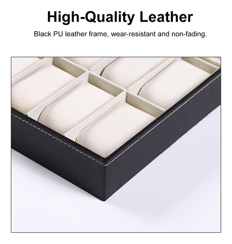 Caja De Almacenamiento Para Relojes: Vitrina De 10 Ranuras C