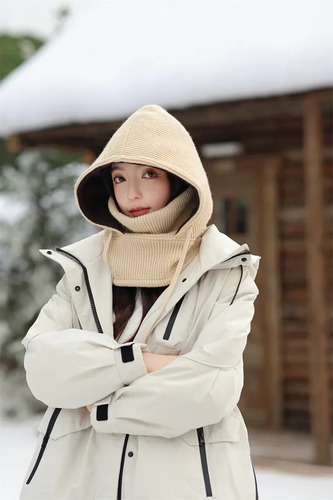 Conjunto De Gorro De Invierno De Punto Y Bufanda Para Mujer,
