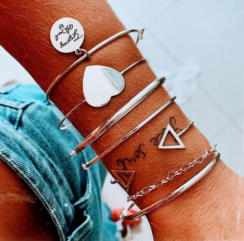 Bracelete Triângulo Em Prata 925