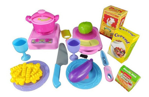 Cocina De Juguete Con Cesta Y Accesorios