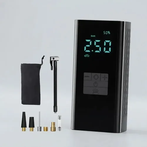 Compresor De Aire Mini A Batería Portátil Inflador Electrico Color Negro Fase eléctrica Monofásica