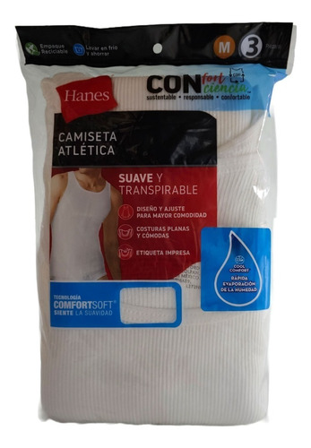 Hanes Camiseta Caballero 4 Pack (12 Piezas)