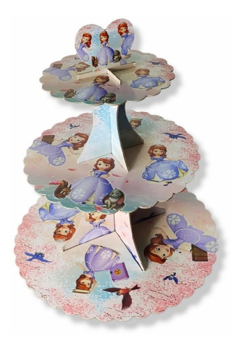 Base Cupcakes Cartón Impresión Full Color Princesita Sofia
