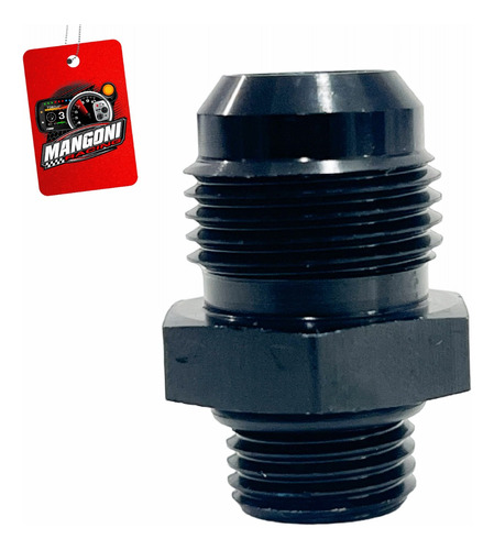 Niple Adaptador 8an X 6an Reta Com Oring - Preto