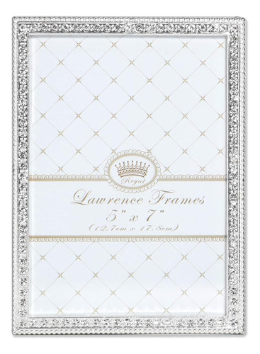 Lawrence Frames 5x7 Sarah Silver Metal Crystal Picture Frame