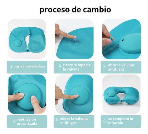 Almohada De Camping Viaje Inflables Comprimible Portátil