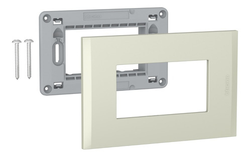 Placa 3 Puestos Perla Con Soporte Af5s3na Bticino Nobile