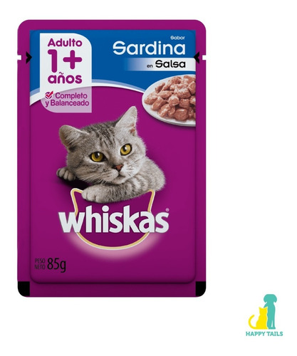 Pouch Whiskas Sardina En Salsa - Caja X 12 Uni - Happy Tails