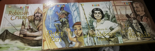 Lote De 4 Libros Genios Peter Pan-robinson Crusoe  Defoe