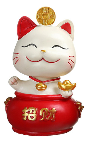 Lindo Solar Lucky Cat Bobblehead Doll Head Shaking Animal