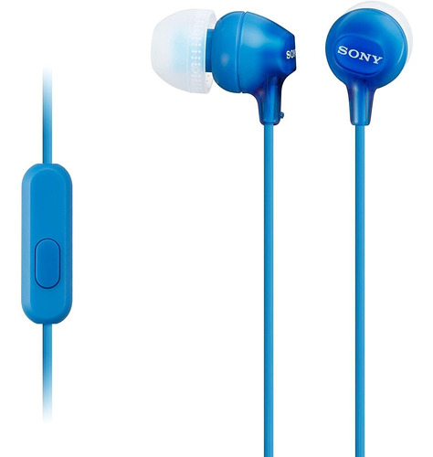 Mdrex15ap En El Oído Auriculares Con Micrófono Azul