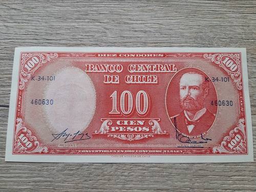 Imagen 1 de 3 de 100 Pesos Remarcado 10 Centimos De Escudos