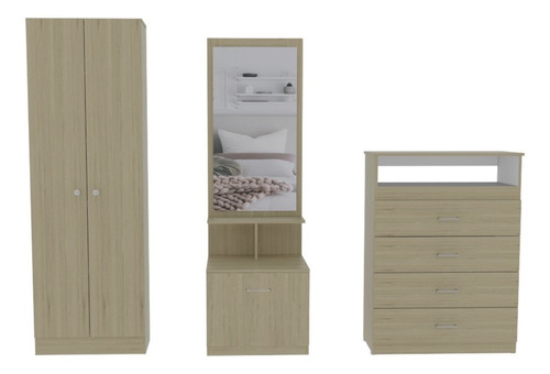 Combo Dreams 13 Closet + Comoda + Velador Multifuncional
