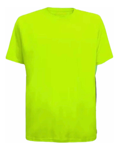 Polera Cuello Redondo Dryfit Poliéster Amarillo Fluor