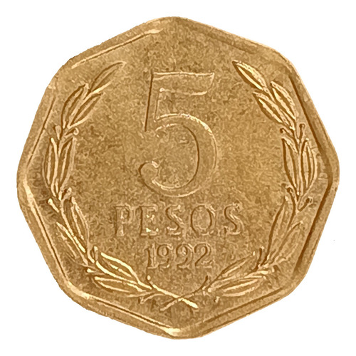 Chile 5 Pesos 1992 Sin Circular Km 232
