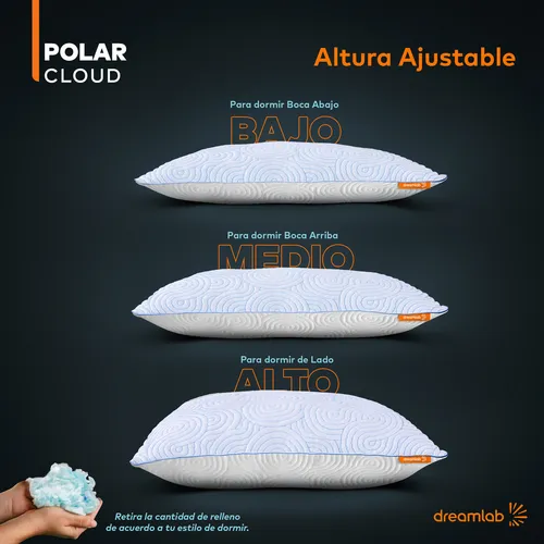Almohada Memory Foam King Size Dreamlab Polar Cloud 2 Pack