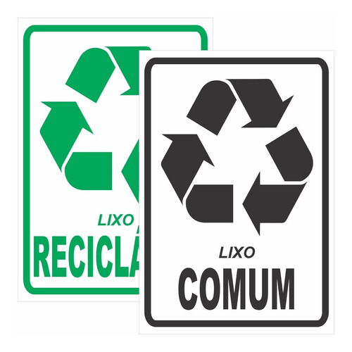 Adesivos Vinil P/ Lixeiras Coleta Seletiva Reciclagem+comum