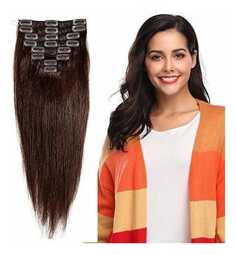 Clip En Extensiones De Cabello Humano 100% Remy 16  / 16 Pul