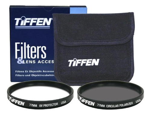 Tiffen 77mm Photo Twin Pack Polarizer Y Filtro Protector Uv