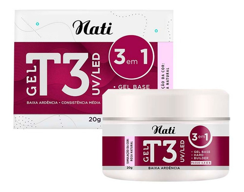 Imagem 1 de 4 de Alongamento Nati - Gel T3 Rosa Natural