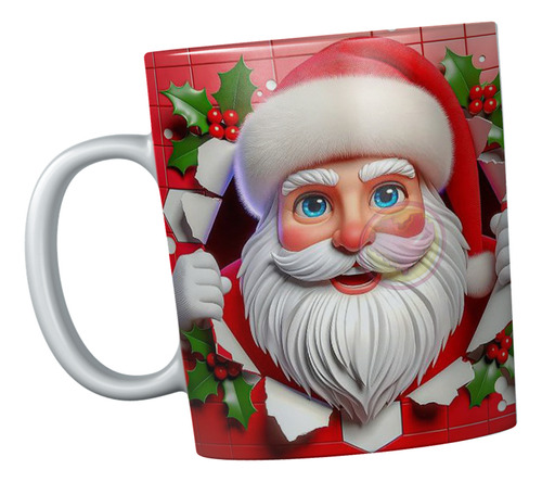 Taza Santa Claus Con Noche Buenas Regalo Navideño