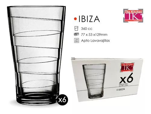Vasos Vidrio Agua Bebidas Modelos Elegantes 360cc X6 Unds