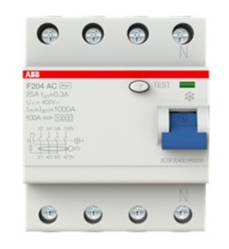 Disyuntor Diferencial 4x 25a 300ma Abb Fh204 Ac-25/0,3