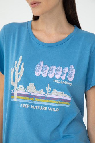 Remera Portsaid Arizona Cuello Redondo Estampada Para Mujer