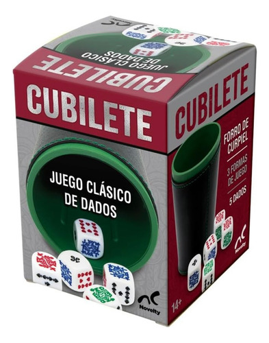 Juego Clásico De Dados Cubilete 5 Dados Novelty Corp Multicolor