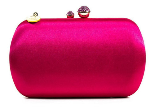 Bolsa De Cetim Mão Clutch Festa Casamento Formatura Pink