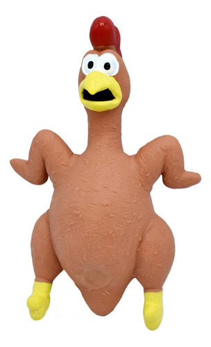 Pollo De Goma Con Sonido, Novedad, Divertido Juego Marrón
