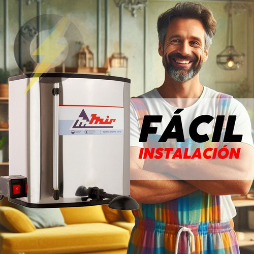 Ducha Electrica Calefon 20 Litros Acero Inoxidable Completo Plateado 1.2 W