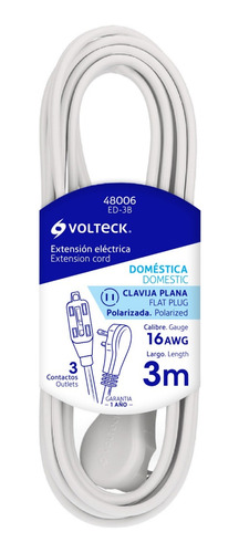 Extension Domestica Blanca 3 Mt Voltech 48006