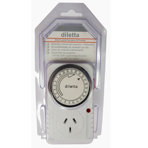 Timer Mecánico Programable Enchufable Diletta Temporizador