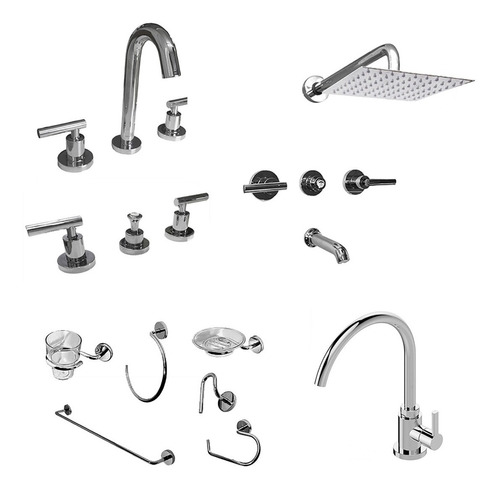 Combo Baño Juego Completo Climb Hidromet + Accesorios Cocina