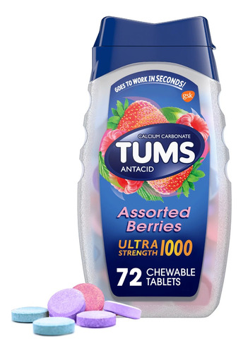 Antiacido Tums  Berries 1000 Mg - Unidad a $1250