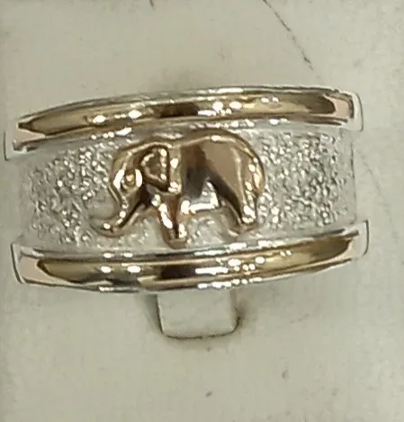 Anillo Plata Fina Oro 18 Ktes Elefante Cuotas sin inter s