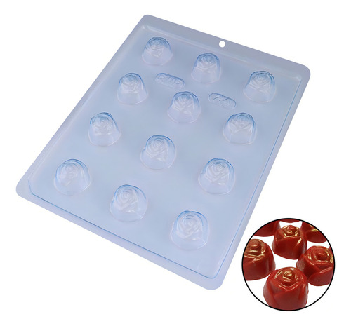 Kit 05 Forma Bwb Para Chocolate Bombom Rosa Flores Cod. 24 Cor Branco